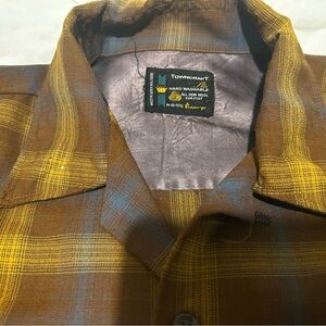 Towncraft Men's Blue and Yellow Plaid Shirt, wool